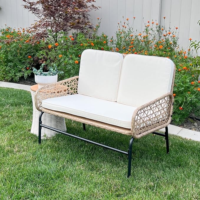 YITAHOME Patio Loveseat Wicker Outdoor Furniture, All Weather Rattan - Image 2