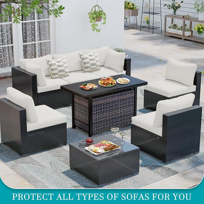 12Pcs Stretch Patio Cushion Covers, Outdoor Couch Covers Replacement, Outdoor - Image 4
