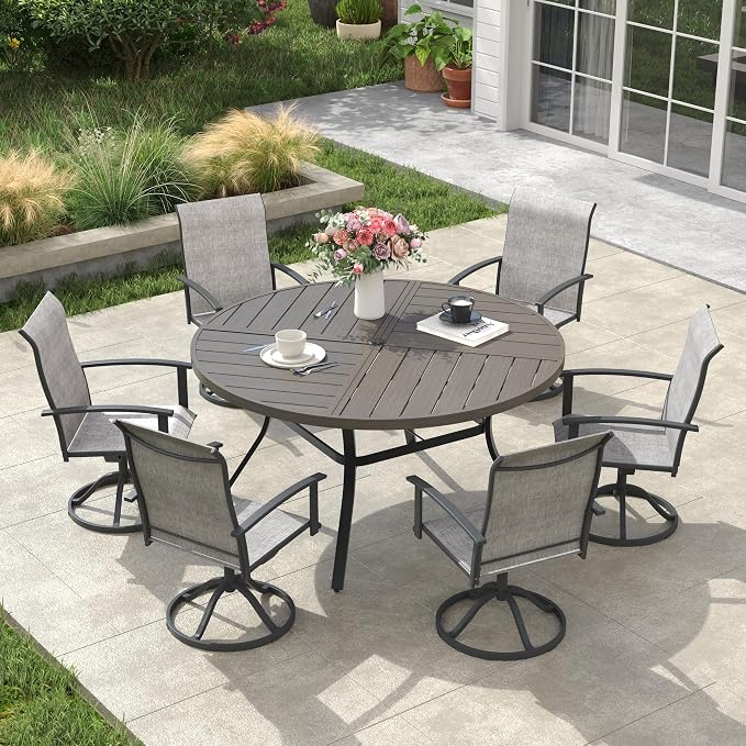 VICLLAX 53" Round Outdoor Table, Patio Dining Table - Image 4