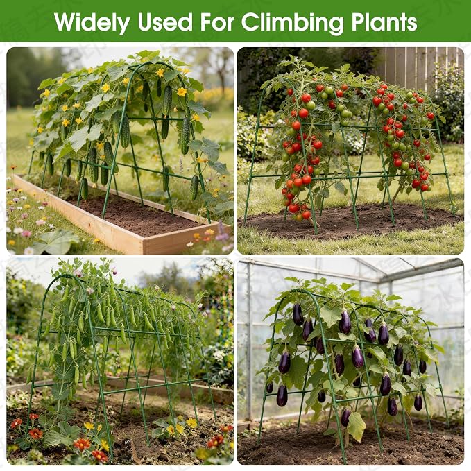 Cucumber Trellis for Raised Bed, U-Shape Garden Trellis for Climbing Plants - Image 7