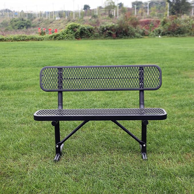 4 Feet Heavy Duty Metal Park Bench - Image 9