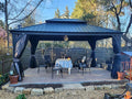 PURPLE LEAF 12' X 16' Permanent Hardtop Gazebo Aluminum Gazebo by PURPLELEAF