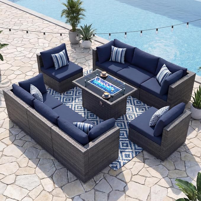 NICESOUL 9 Piece Large Outdoor Patio Furniture Set - Image 2
