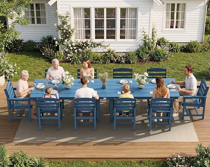 SERWALL Patio Dining Sets for 10 Person, HDPE Dining Set - Image 7