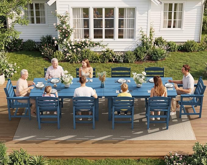 SERWALL Patio Dining Sets for 6 Person, HDPE Dining Set - Image 7