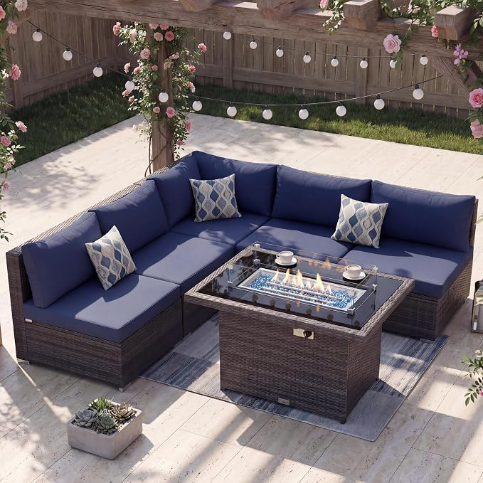 NICESOUL 6 Piece Modern Wicker Patio Furniture Set - Image 2
