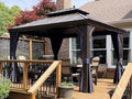 PURPLE LEAF 10' x 12' Hardtop Gazebo Outdoor Metal Roof Sun Shade Tent by PURPLELEAF