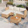 HERA'S HOUSE Small Patio Furniture Set, 3 Pieces Wicker Outdoor Sectional Sets by HERASHOUSE