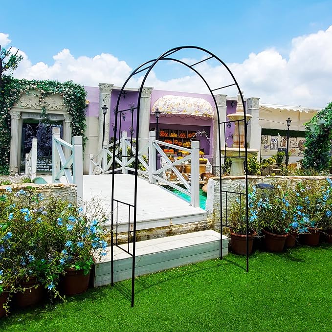 Metal Pergola Arbor Trellis, 7 Feet High x 4 Feet Wide, Garden Arch - Image 9
