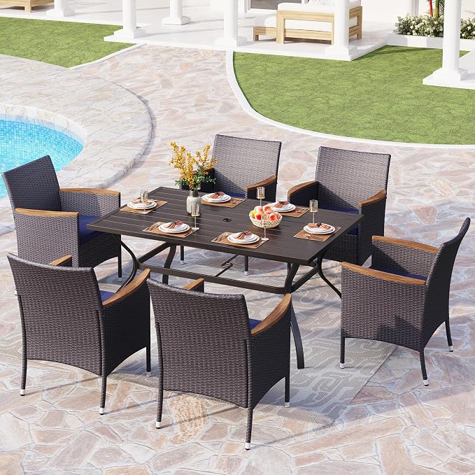 PHI VILLA 7-Piece Outdoor Patio Dining Set - Image 6