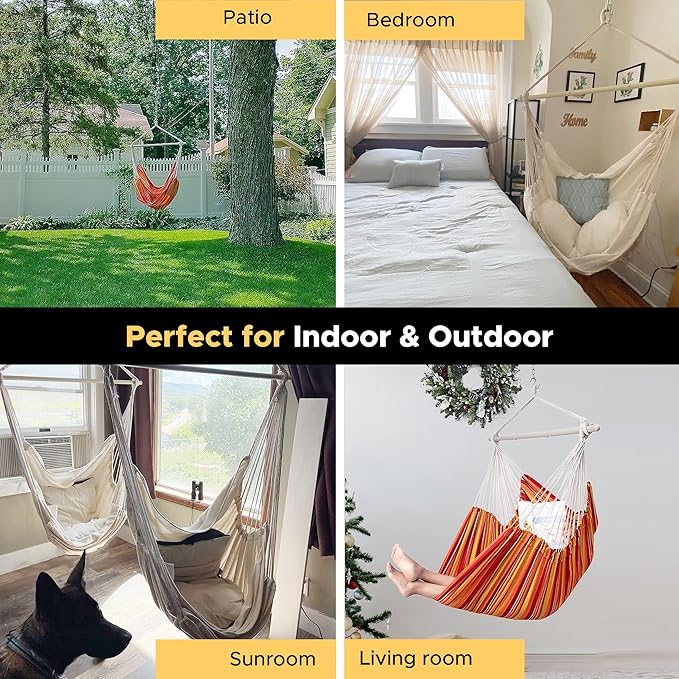 ADVOKAIR Hammock Chair Hanging Chair Rope Swing XXL - Image 5