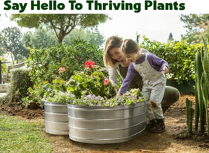 Plant & Plot Galvanized Raised Garden Beds Outdoor // Planter Raised Beds - Image 2