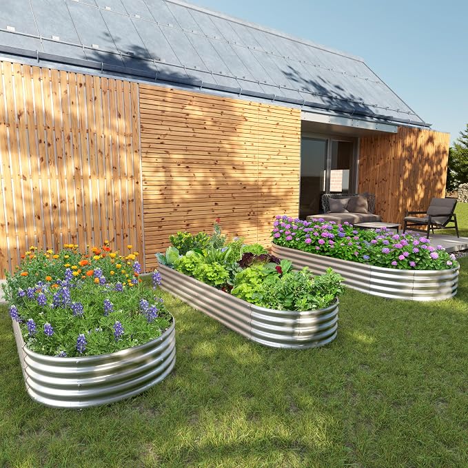 2PCS 8x4x1ft Galvanized Metal Raised Garden Bed Kit, Outdoor Planter Box - Image 7
