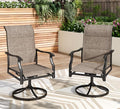 PHI VILLA Swivel Patio Chair Set of 2, All Weather-Resistant by PHIVILLAThepioneerofcomfortablehouseholdsupplies