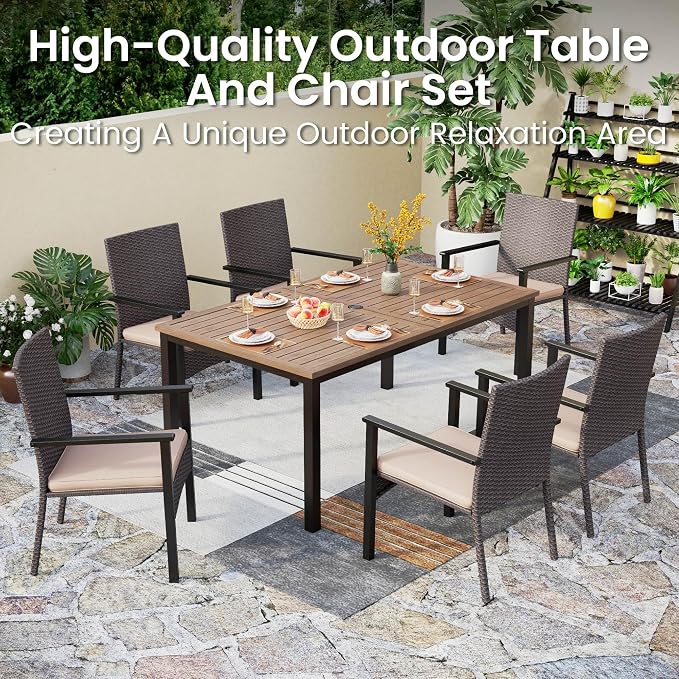 PHI VILLA 7 Pieces Patio Dining Set - Image 2
