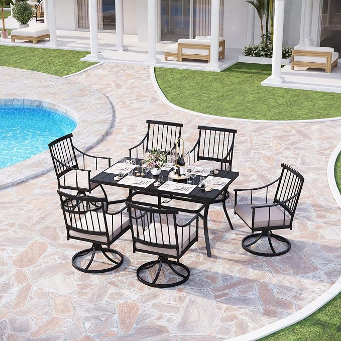 PHI VILLA 7 Pieces Outdoor Dining Set - Image 8