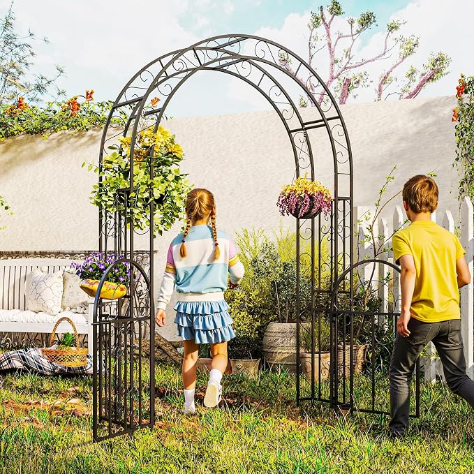 Outsunny 7.4ft Steel Garden Arch - Image 8