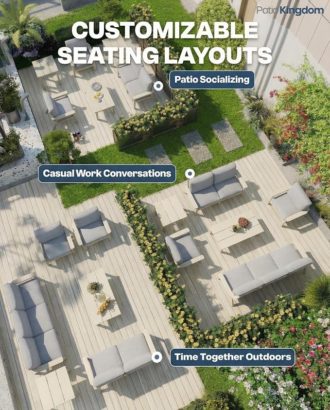 7 Piece Patio Conversation Sets, Outdoor Couch - Image 6