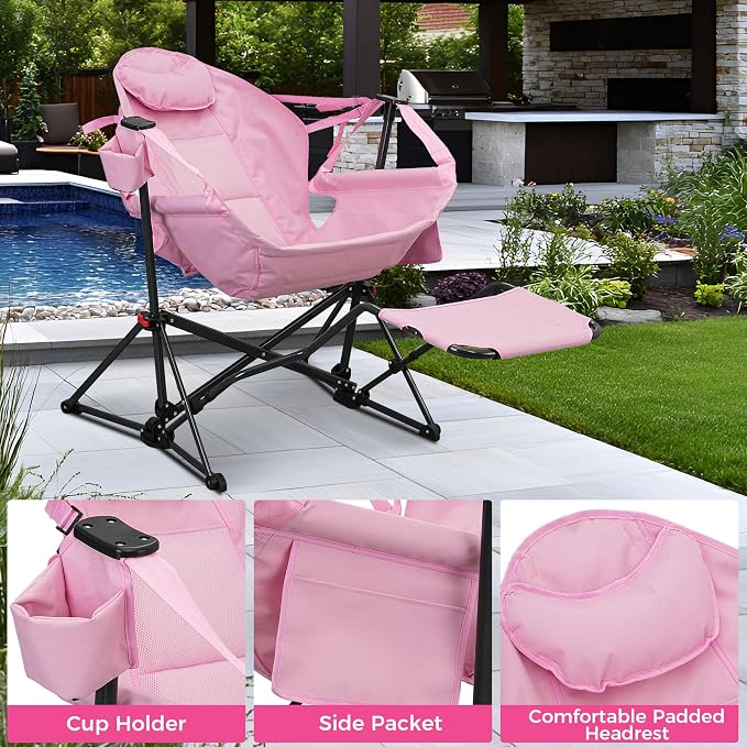 Ainfox Hammock Chair with Footrest, Oversized Swinging Portable Folding Camping - Image 3