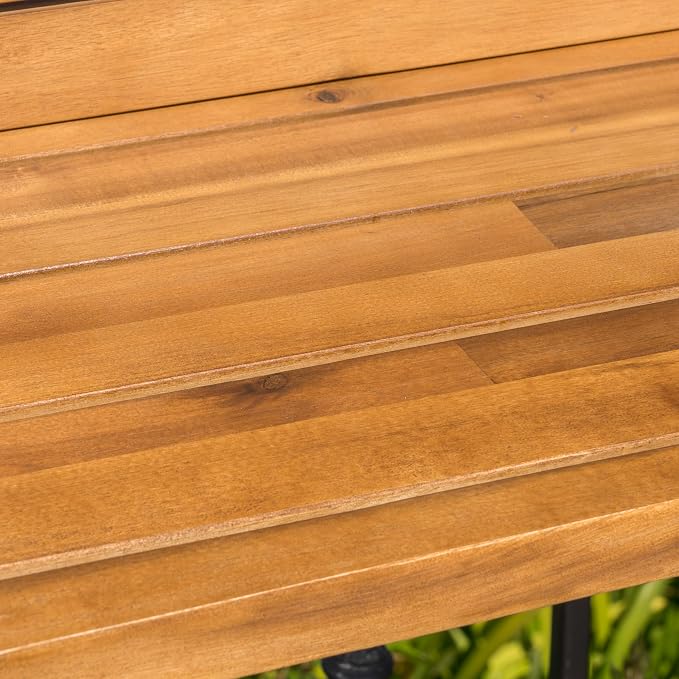 Christopher Knight Home Caribbean Outdoor Acacia Wood Balcony Bar Table - Image 6