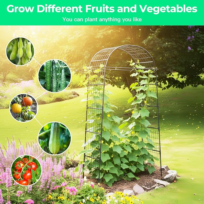 Garden Arch Trellis for Climbing Plants, 82 Inch Tall Grape Trellies for Outdoor - Image 6