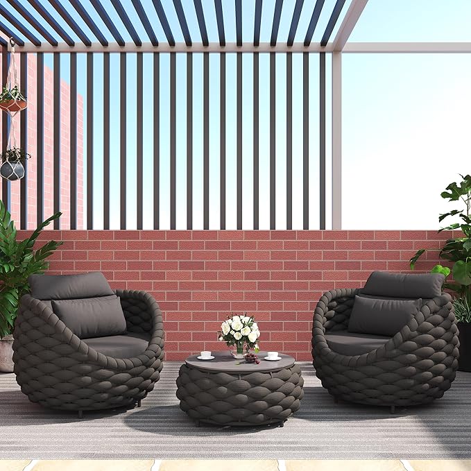 TWT 6 Pieces Patio Sofas All-Weather Rope Balcony Furniture - Image 9