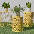 Y&M Set of 3 Round Heavy-Duty Side Table End Table, Outdoor Decorative Garden by YM