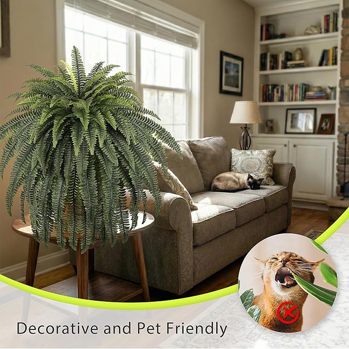 68" Artificial Ferns for Outdoor, UV Resistant Giant Faux Boston Fern Bush - Image 6