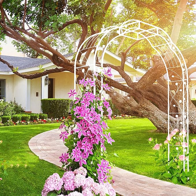 Metal Garden Arch 98.4" H Garden Arbor Trellis - Image 3