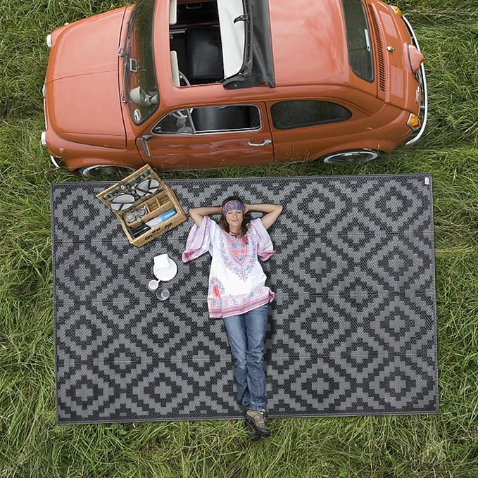 SAND MINE Waterproof Outdoor Rug 5x8 ft, Plastic Reversible Rug, Modern Area Rug - Image 7