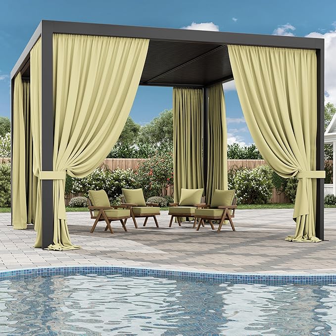 Gazebo Universal Replacement Privacy Curtain, 4-Panels Sidewall Curtains - Image 6