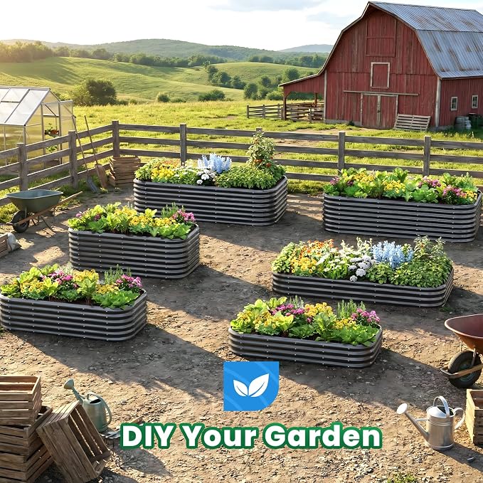 Quictent Galvanized Raised Garden Bed Kit, Strengthened by Crossbar, Dark Gray - Image 7