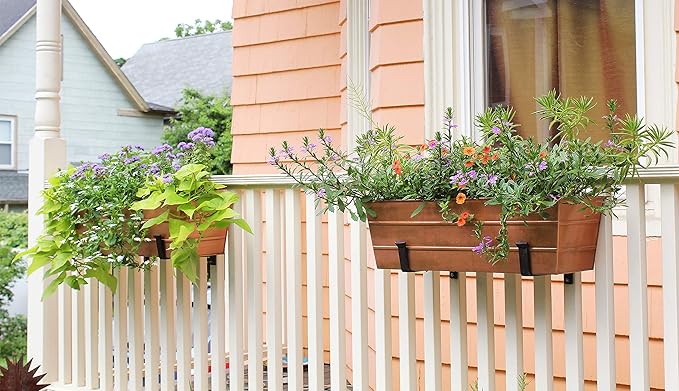 Achla Designs Medium Copper Flower Box - Image 4