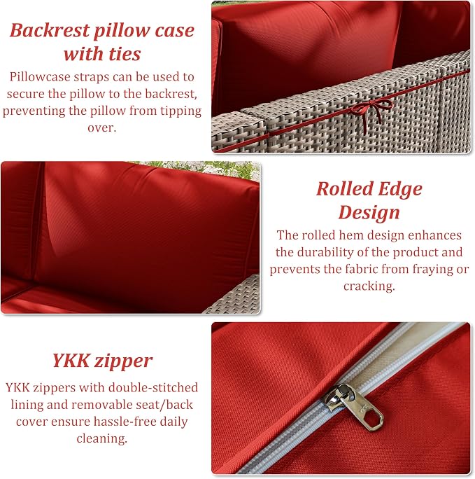 14 Pcs Outdoor Cushion Slipcovers Outdoor Patio Cushion Covers Replacement - Image 5