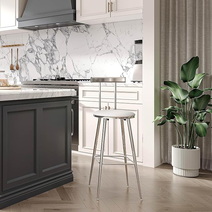 Bar Stools, Bar Chairs with Backrest and Footrest, Industrial Counter Stools - Image 4