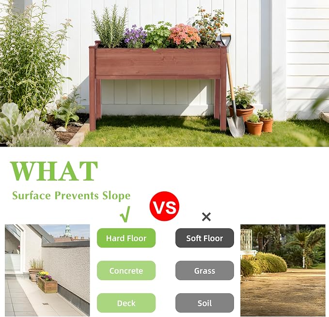 Raised Garden Bed with Legs, Outdoor Wood Elevated Planter Box, Thick Legs - Image 8