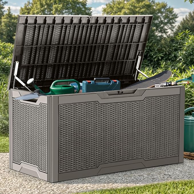 YITAHOME 100 Gallon Outdoor Storage Box, Large Water Resistant Resin Deck Box - Image 7