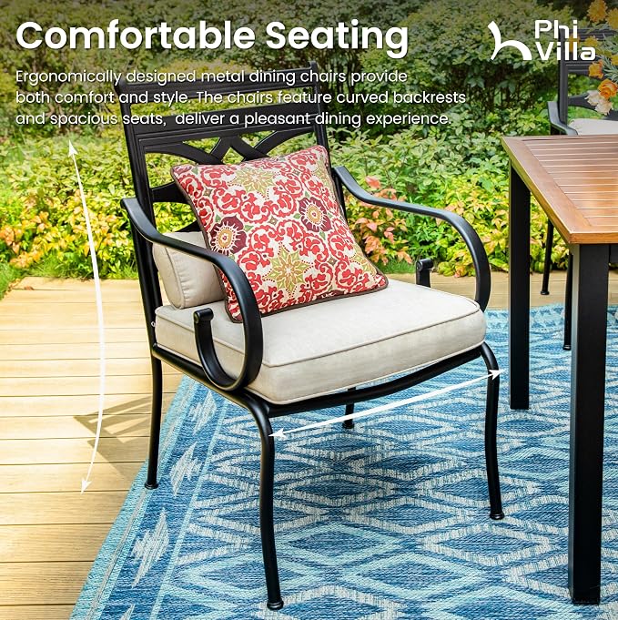 PHI VILLA 5 Pieces Outdoor Dining Set - Image 4