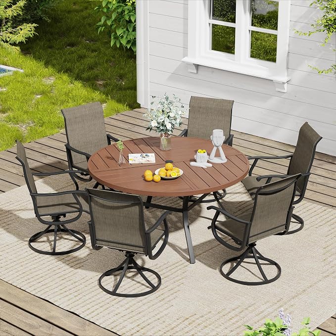 VICLLAX 47.2" Round Outdoor Table, Patio Dining Table - Image 4