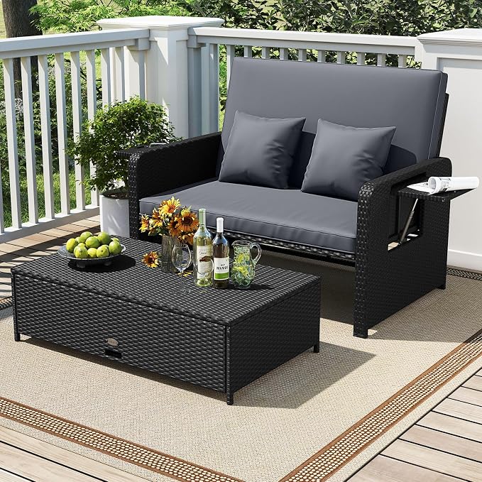 Tangkula Patio Rattan Daybed - Image 2