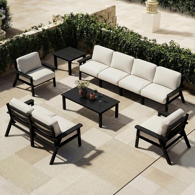 Patio Furniture Set 8 Seats, 4-Seater and 2-Seater Outdoor Sofas by PatioKingdom