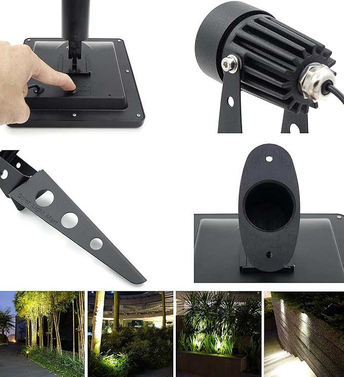 MINI 50X Twin Solar-Powered Cast Aluminium Warm White LED Spotlight 60-100 - Image 4