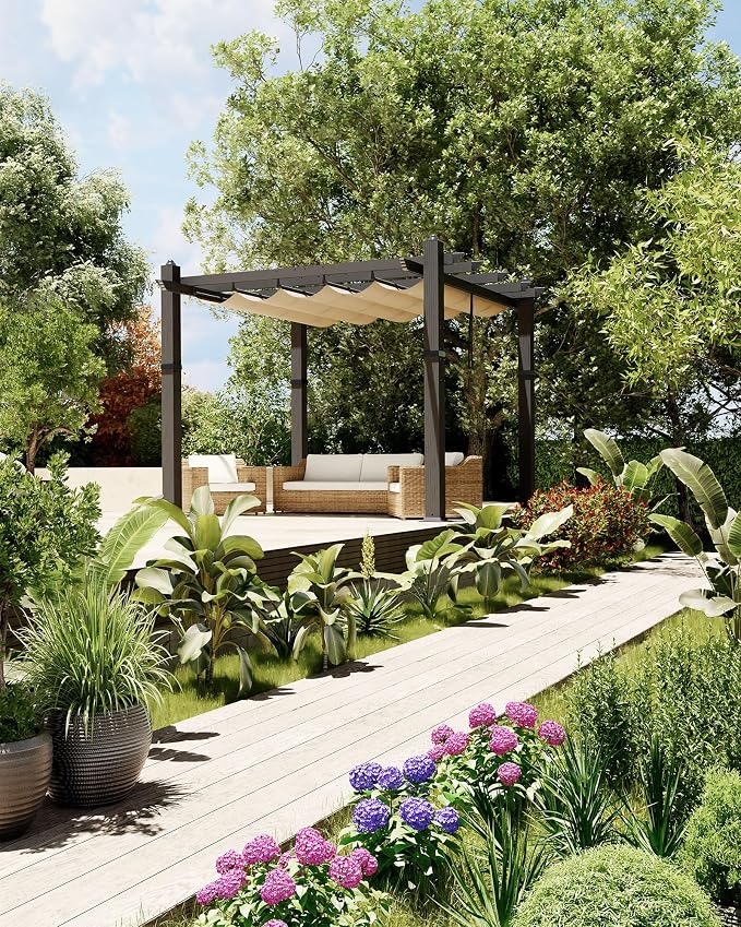 10x10 Ft Outdoor Pergola Metal Gazebo - Image 6