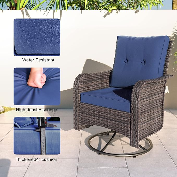 Kullavik 11 Pieces Outdoor Patio Furniture Set, PE Wicker Rattan Sectional Sofa - Image 4