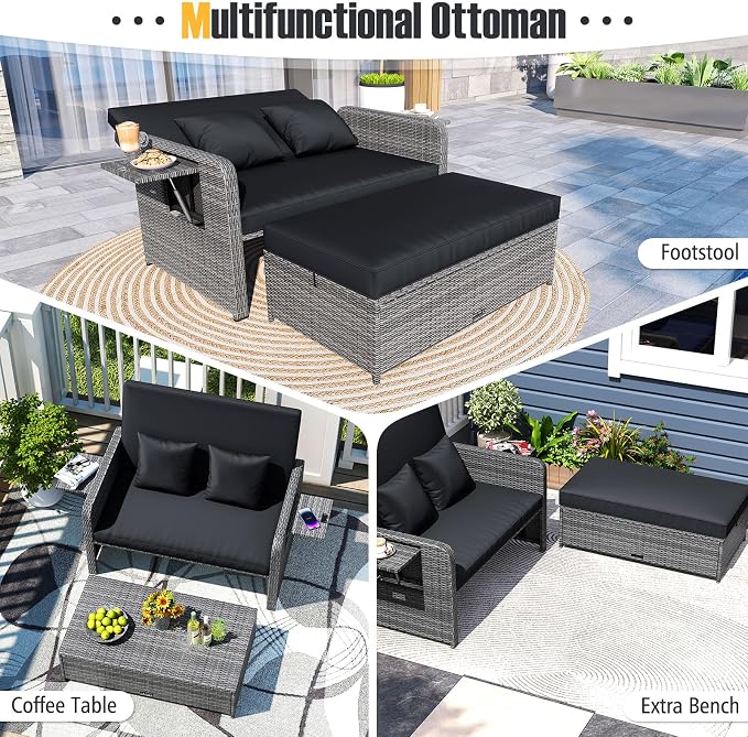RELAX4LIFE Wicker Patio Outdoor Daybed - Image 9