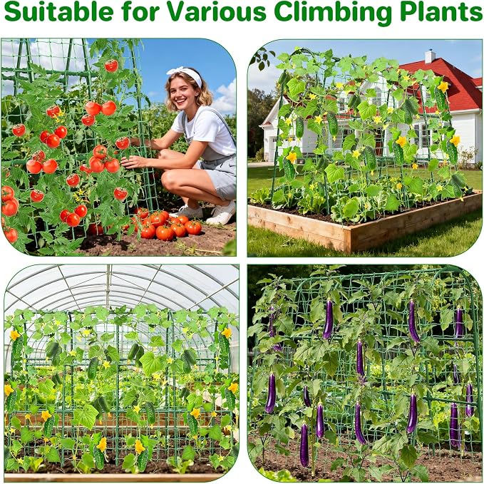 Cucumber Trellis for Raised Bed, U-Shape Garden Trellis for Climbing Plants - Image 6