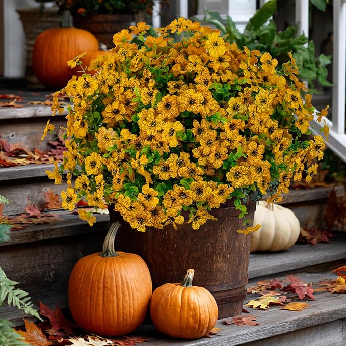 Artificial Fall Flowers for Outdoors Fake Mums - Image 8