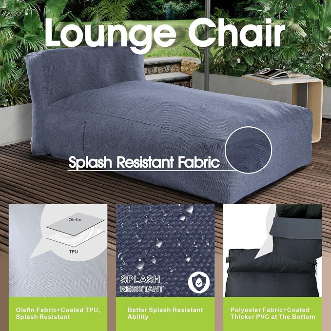 Outdoor Bean Bed Chair Sun Lounger, Outdoor Couch Sofa - Image 4