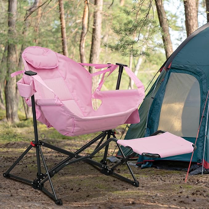 Ainfox Hammock Chair with Footrest, Oversized Swinging Portable Folding Camping by Ainfox
