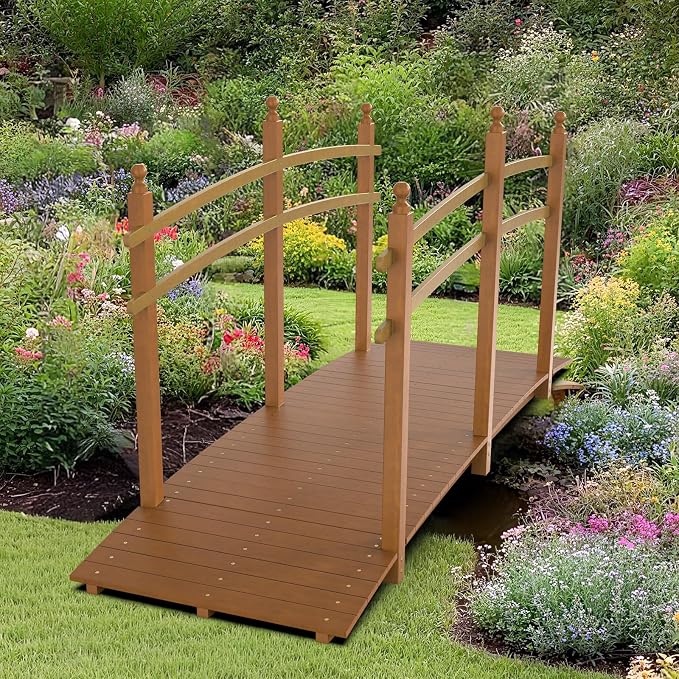 VINGLI Garden Bridge, Classic Wooden Bridge - Image 8